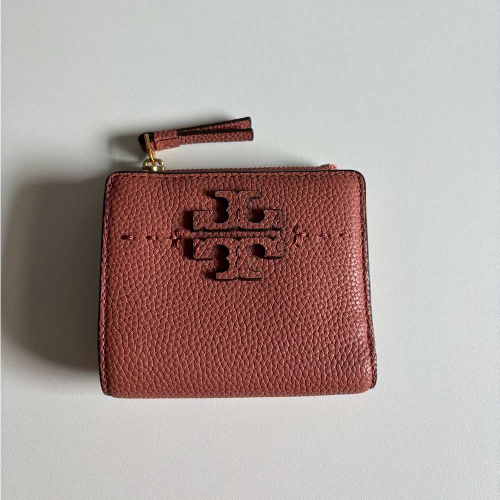 Tory Burch Reddish-Brown Leather Wallet